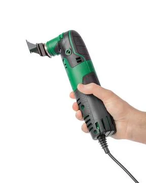 Fretsaw power tool in hand Foto stock