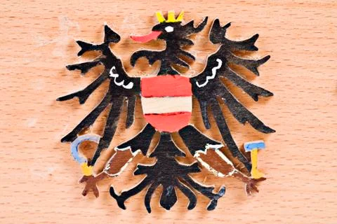 Fretwork, austrian federal eagle Stock Photos