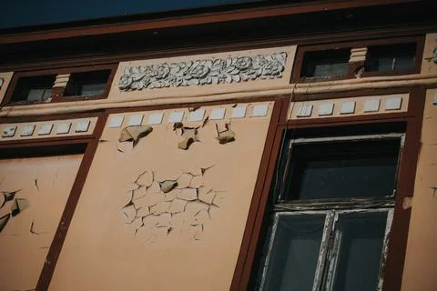 Fretwork on the facade of an old building Stock Photos