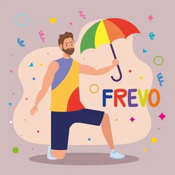 Frevo celebration lettering Stock Illustration
