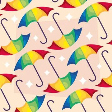 Frevo party umbrellas pattern Stock Illustration