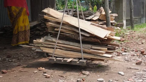 Frewood supply Video stock 344270382