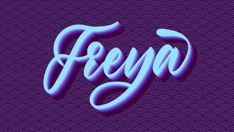 Freya Name Vector Colored Shadows Ilustração Stock