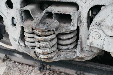 The friction absorber of the automatic coupler, used in railway transport, is Stock Photos
