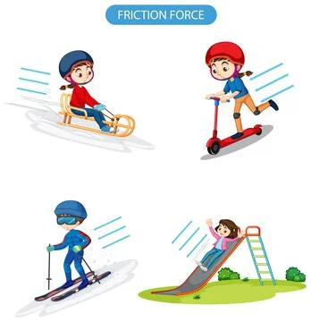 Friction force with different activities Illustrazione stock
