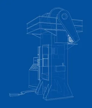 Friction screw press concept outline. Vector 스톡 일러스트