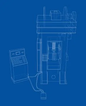 Friction screw press concept outline. Vector 스톡 일러스트