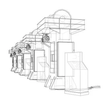 Friction screw press concept outline. Vector イラスト素材