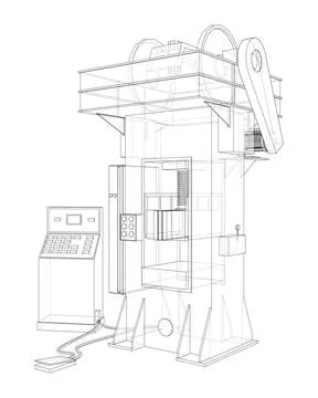 Friction screw press concept outline イラスト素材