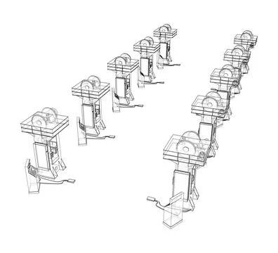 Friction screw press concept outline 스톡 일러스트