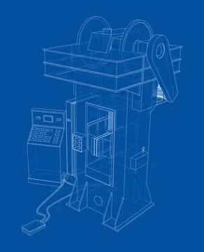 Friction screw press concept outline 스톡 일러스트