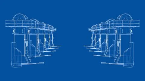 Friction screw press concept outline イラスト素材