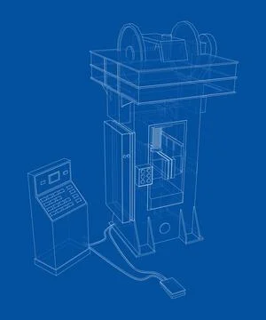 Friction screw press concept outline イラスト素材