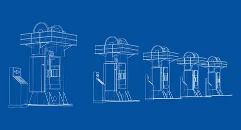 Friction screw press concept outline Illustrazione stock
