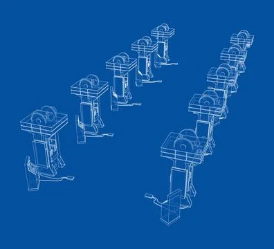 Friction screw press concept outline Illustrazione stock