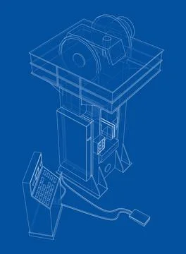 Friction screw press concept outline 스톡 일러스트