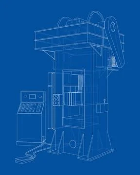 Friction screw press concept outline Illustrazione stock