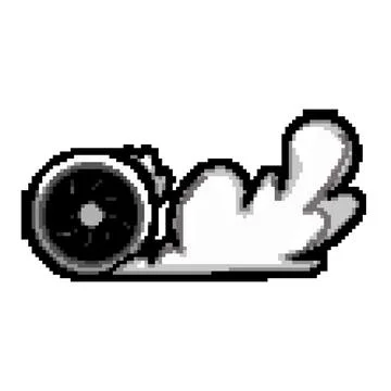 Friction tire smoke pixel art vector illustration Stock Illustration