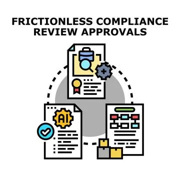 Frictionless compliance review approvals process automation 스톡 일러스트