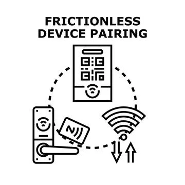 Frictionless device pairing concept using wireless protocols Stockillustratie