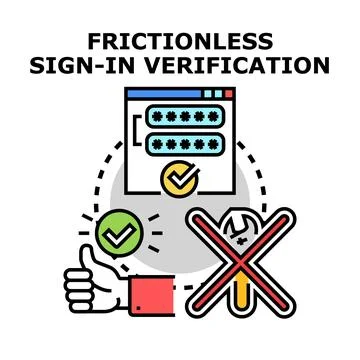 Frictionless sign in verification process completing quickly Stock Illustration
