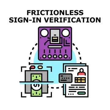 Frictionless sign in verification process security Stock Illustration