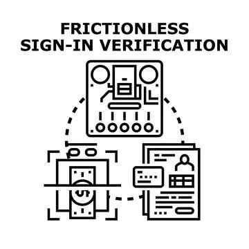 Frictionless sign in verification process security Stock Illustration