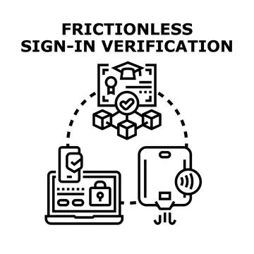 Frictionless sign in verification for secure user access Stock Illustration