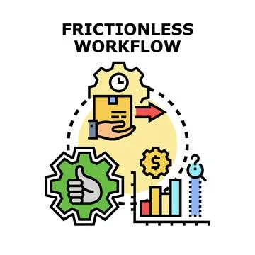 Frictionless workflow concept for business process optimization Illustrazione stock
