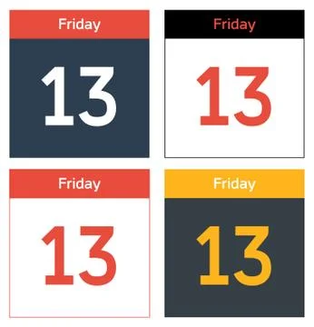 Friday 13th calendar sheets set Stock Illustration