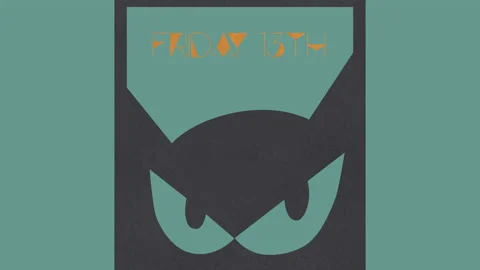 Friday 13th with cat in night, motion holidays Stock Footage 220894855