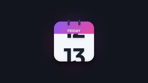 Friday the 13th Flip Calendar Animation on Dark Background Stock Footage 344468236