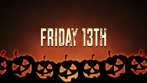 Friday 13th: A Hellish Scene with a Glaring Pumpkin Stock Footage 247106643