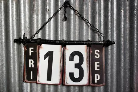 Friday the 13th sign Stock Photos