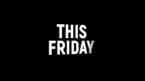 This friday 3D text looped animation word on super discount offer Video stock 313665209