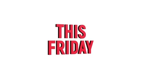 This friday 3D text looped animation word on super discount offer Stock Footage 313665215