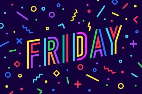 Friday. Banner, speech bubble, poster and typography Stock Illustration