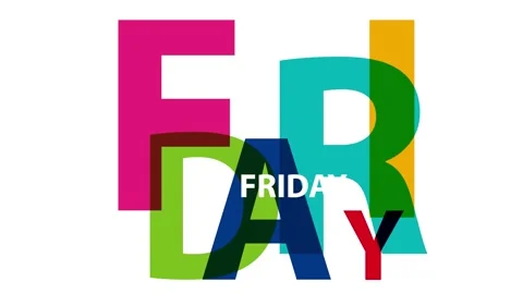 Friday. Broken text, animated illustration in seamless loop Stock Footage 239047871