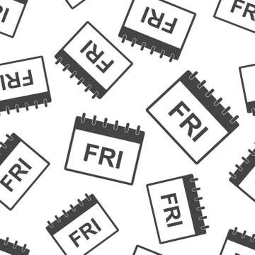 Friday calendar page seamless pattern background. Business flat vector illust Illustrazione stock
