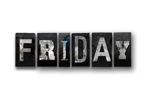 Friday Concept Isolated Letterpress Type Stock Illustration