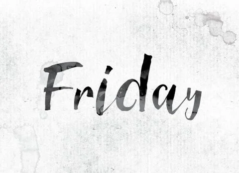Friday Concept Painted in Ink Stock Illustration