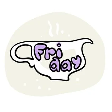Friday - Day of  Tea Stock Illustration