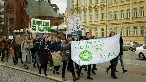 Friday for future, demonstration, crowd students high school Stock Footage 120994332