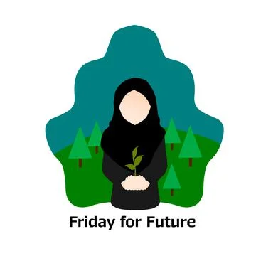 Friday for future flat illustration 2 Stock Illustration