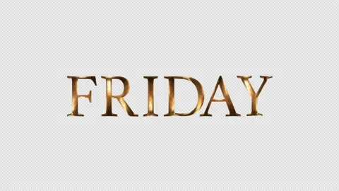 Friday Gold Text, Alpha Channel Stock Footage 237607979