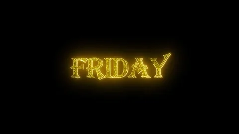 Friday golden text animation particles shiny gold Stock Footage 296820480