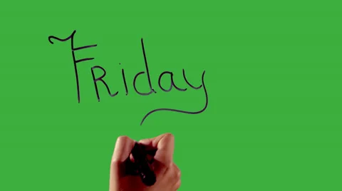 Friday - Hand writing on green screen Stock Footage 33783531