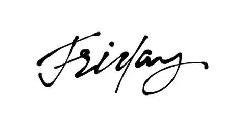 Friday handwriting vector ink. Black on white. Stock Illustration