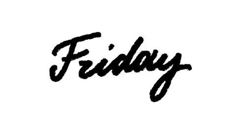 Friday handwriting vector ink. Black on white. Stock Illustration