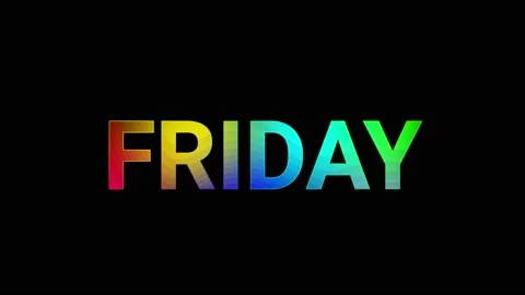 Friday kinetic text lettering title color animation Stock Footage 238985832